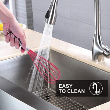 HOTEC Silicone Whisks Set Non-Slip Heat-Resistant Kitchen Tools