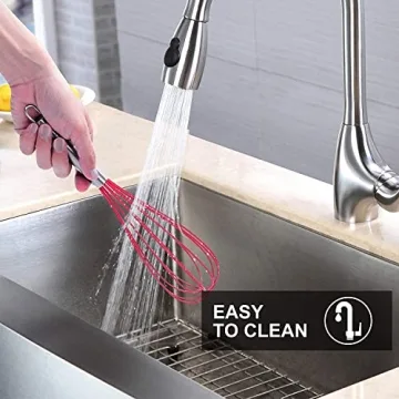 HOTEC Silicone Whisks Set Non-Slip Heat-Resistant Kitchen Tools