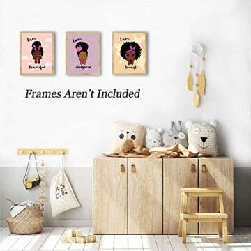 Black Girl Wall Art,Motivational Black Girl Wall Art,African American Girl Art Painting,Inspirationa...
