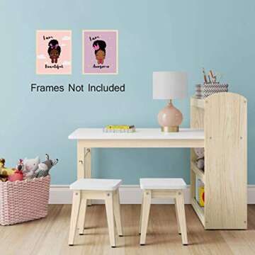 Black Girl Wall Art,Motivational Black Girl Wall Art,African American Girl Art Painting,Inspirational Black Girl Wall Art,Decor for Girls Bedroom,Wall Art for Girls Bedroom, Set of 4 - No Frame,8"x10"