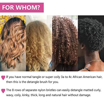 Xxtylo Detangling Brush for Natural Hair Detangler Brush for Afro 3a to 4c Kinky Wavy, Curly, Coily Hair, Detangle Easily Wet/Dry/Long Hair for Beautiful Shiny Curls(2 Pack, Green&Pink)