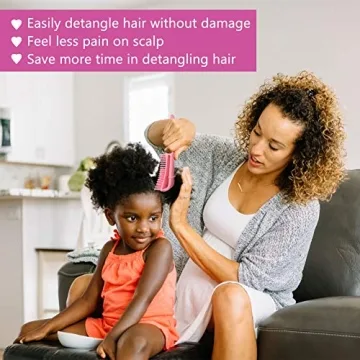Xxtylo Detangling Brush for Natural Hair Detangler Brush for Afro 3a to 4c Kinky Wavy, Curly, Coily Hair, Detangle Easily Wet/Dry/Long Hair for Beautiful Shiny Curls(2 Pack, Green&Pink)