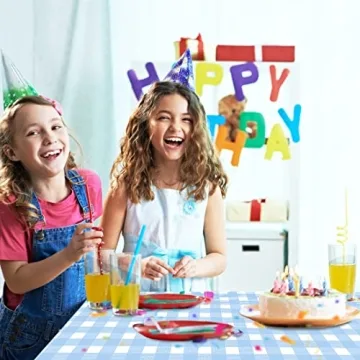 Light Blue Gingham Tablecloth 3 Pack for Parties Weddings