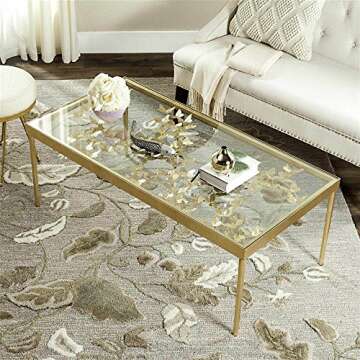 SAFAVIEH Home Collection Rosalia Butterfly Coffee Table, Antique Gold