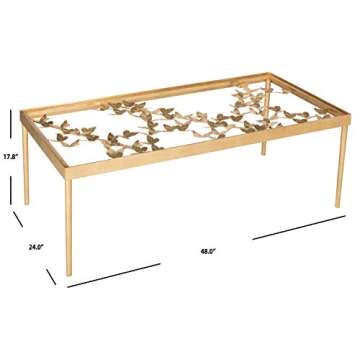 SAFAVIEH Home Collection Rosalia Butterfly Coffee Table, Antique Gold