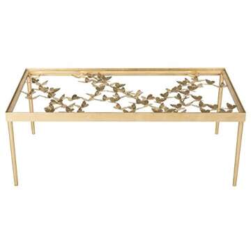 SAFAVIEH Home Collection Rosalia Butterfly Coffee Table, Antique Gold