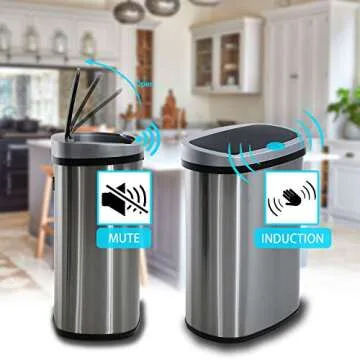 HCB Touch-Free Automatic Trash Can for Home and Office