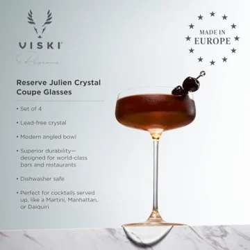 Viski Reserve Julien Coupe Martini Glass Set 4