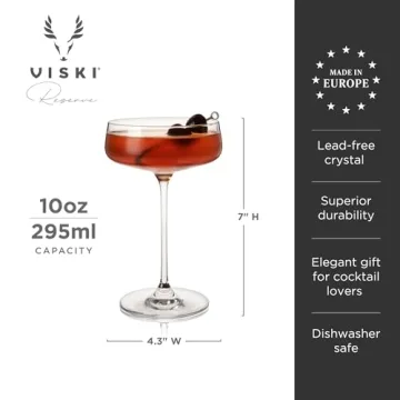 Viski Reserve Julien Coupe Martini Glass Set 4