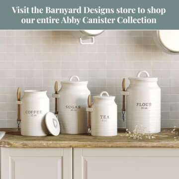 Barnyard Designs Flour Canister - Rustic Ceramic Kitchen Storage