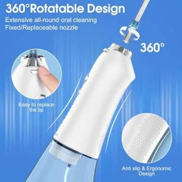 H2ofloss Portable Water Dental Flosser 5 Modes and IPX7 Waterproof