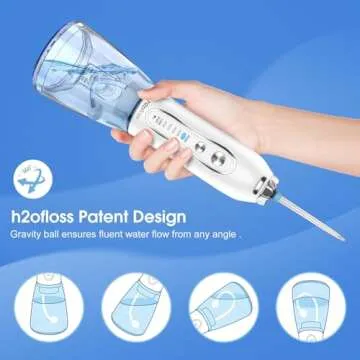 H2ofloss Portable Water Dental Flosser 5 Modes and IPX7 Waterproof