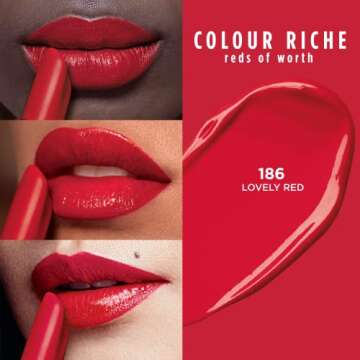 L’Oréal Paris Colour Riche Red Lipstick, Long Lasting, Satin Finish Smudge Proof Lipstick with Hy...