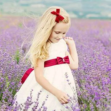 CEELGON 20 Toddler Hair Clips, Velvet Bows for Girls