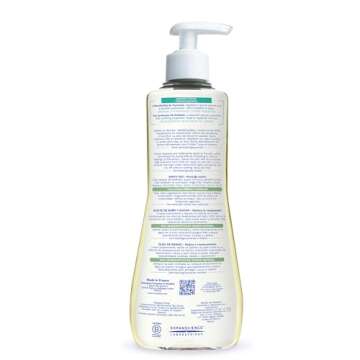 Mustela Stelatopia Eczema-Prone Skin Cleansing Oil - Baby Body Wash with Natural Avocado & Sunflower Oil - Family Skin Care Essentials - EWG Verified - Fragrance-Free & Tear Free - 16.9 fl. oz.