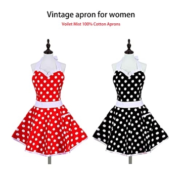 Violet Mist Sweetheart Polka Dot Apron for Women