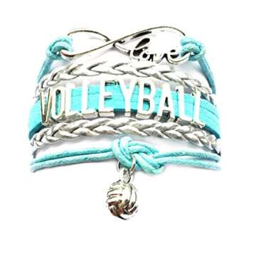 DOLON Volleyball Bracelet Jewelry Light Blue with Silver
