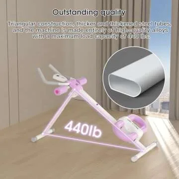 Ab Trainer Core & Abdominal Trainers AB Workout Machine Home Gym Strength Training Waist Cruncher Core Toner Buttocks Shaper with LCD Monitor Violet