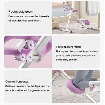 Ab Trainer Core & Abdominal Trainers AB Workout Machine Home Gym Strength Training Waist Cruncher Core Toner Buttocks Shaper with LCD Monitor Violet