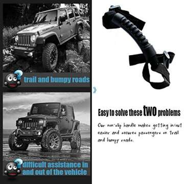 Moveland Grab Handles for Jeep Wrangler – 4-Pack, Durable and Easy Install