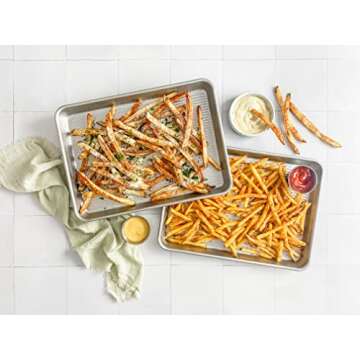 USA Pan Nonstick Half Sheet Pan and Quarter Sheet Pan, Set of 2, Aluminized Steel