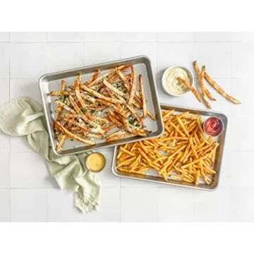 USA Pan Nonstick Half Sheet Pan and Quarter Sheet Pan, Set of 2, Aluminized Steel