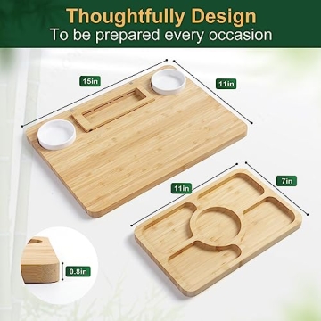 ROCIRLAB Bamboo Charcuterie Board Set for Entertaining