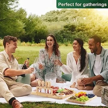 ROCIRLAB Bamboo Charcuterie Board Set for Entertaining