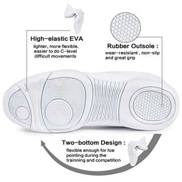 CADIDL Cheer Shoes Women White Cheerleading Shoes for Girls & Youth 7 (M) US