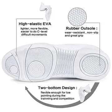 CADIDL Cheer Shoes Women White Cheerleading Shoes for Girls & Youth 7 (M) US