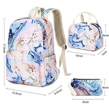 Bluboon Kids School Backpack Set with Lunch Bag Orange