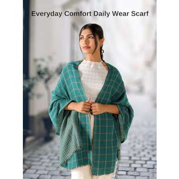 AUZURE Super Soft Classic Plaid Scarf Reversible Cashmere Feel Pashmina Shawl and Wraps Lightweight ...