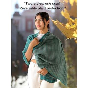 AUZURE Classic Plaid Scarf - Stylish & Warm Accessory