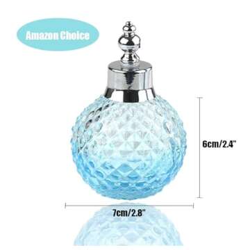 Topvane 100ML Vintage Crystal Glass Perfume Bottle Spray Atomizer Refillable Purple Pineapple Pattern Design Sprayer. (blue)