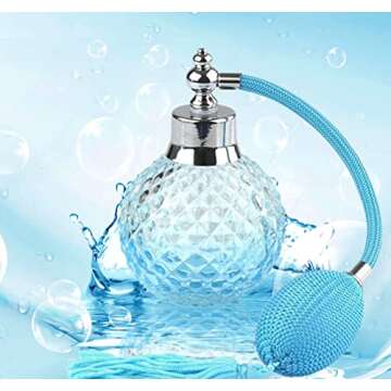 Topvane 100ML Vintage Crystal Glass Perfume Bottle Spray Atomizer Refillable Purple Pineapple Pattern Design Sprayer. (blue)