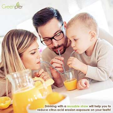 Reusable Stainless Steel Drinking Straws with Silicone Tips - Set of 8 10.5 & 8.5 Inch Diameter 0.31&0.24", 2 Long Cleaning Brushes, Eco Bag - Metal Straws For 20-30oz Yeti RTIC Ozark Tervis Tumblers