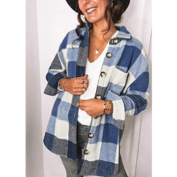 PRETTYGARDEN Women's Trendy Plaid Shacket Jacket