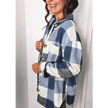 PRETTYGARDEN Women's Trendy Plaid Shacket Jacket