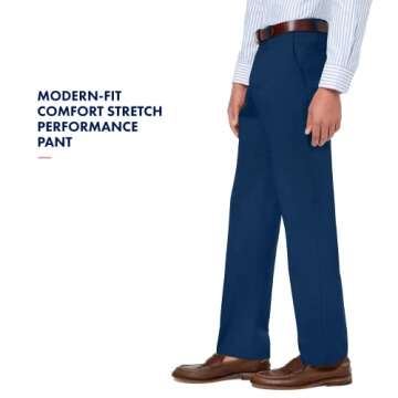 Tommy Hilfiger Men's Classic Stretch Chino Pants – Modern Fit, Wrinkle & Water-Resistant, Versatile & Comfortable for Work or Casual Wear Navy