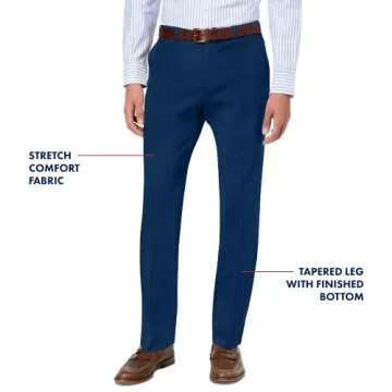 Tommy Hilfiger Men's Classic Stretch Chino Pants – Modern Fit, Wrinkle & Water-Resistant, Versatile & Comfortable for Work or Casual Wear Navy