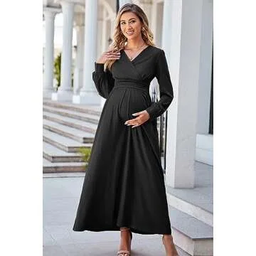 OUGES Maternity Maxi Dress for Baby Showers & More