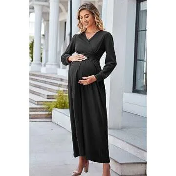 OUGES Maternity Maxi Dress for Baby Showers & More