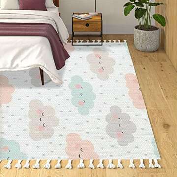 Boho Rug Multicolored Powder pigments Background Selective Focus Area Carpet Patio Hallway Runner Mat Pad Minimalist Home Decor for Living Room Bedroom Indoor Outdoor