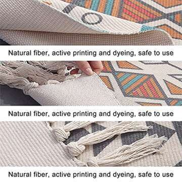 Boho Rug Multicolored Powder pigments Background Selective Focus Area Carpet Patio Hallway Runner Mat Pad Minimalist Home Decor for Living Room Bedroom Indoor Outdoor