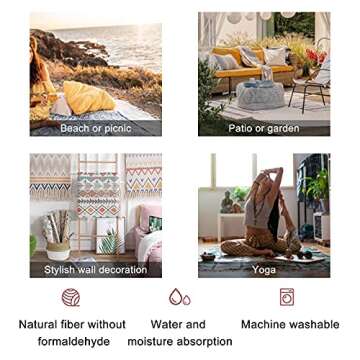 Boho Rug Multicolored Powder pigments Background Selective Focus Area Carpet Patio Hallway Runner Mat Pad Minimalist Home Decor for Living Room Bedroom Indoor Outdoor