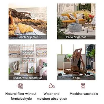 Boho Rug Multicolored Powder pigments Background Selective Focus Area Carpet Patio Hallway Runner Mat Pad Minimalist Home Decor for Living Room Bedroom Indoor Outdoor