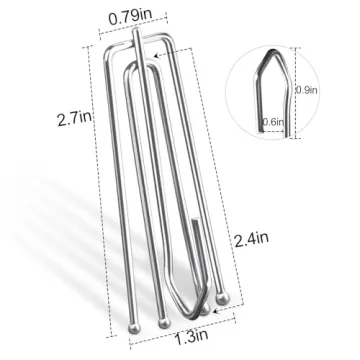 Sopito Stainless Steel Curtain Pleat Hooks 60pcs