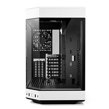 HYTE Y60 Modern Aesthetic Dual Chamber Panoramic Tempered Glass Mid-Tower ATX Computer Gaming Case w...