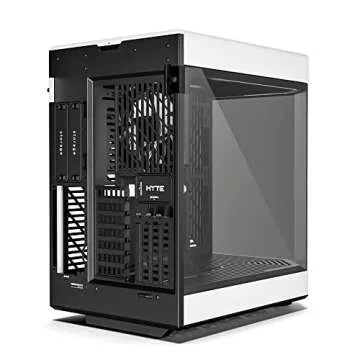 HYTE Y60 Modern Aesthetic Dual Chamber Panoramic Tempered Glass Mid-Tower ATX Computer Gaming Case with PCIE 4.0 Riser Cable Included, White (CS-HYTE-Y60-BW)