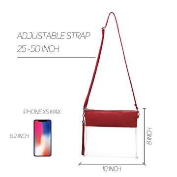 Stylish PU Leather Clear Crossbody Bag for Concerts and Festivals